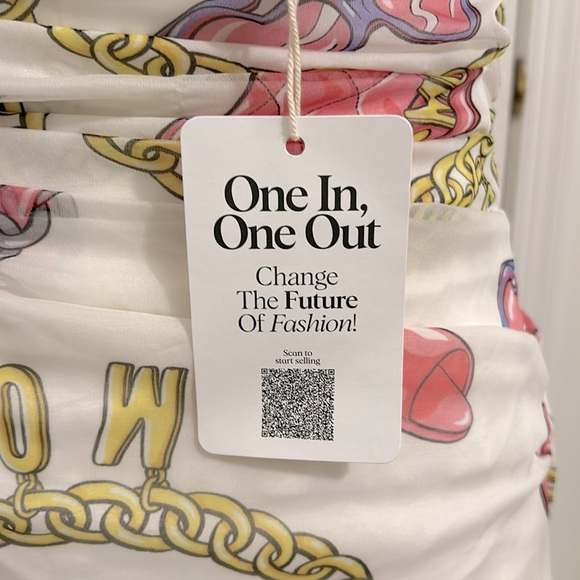 Moschino Couture! Silk Barbie Purse & Sunglass Printed Bustier Dress NWT Size 6 - Picture 14 of 16